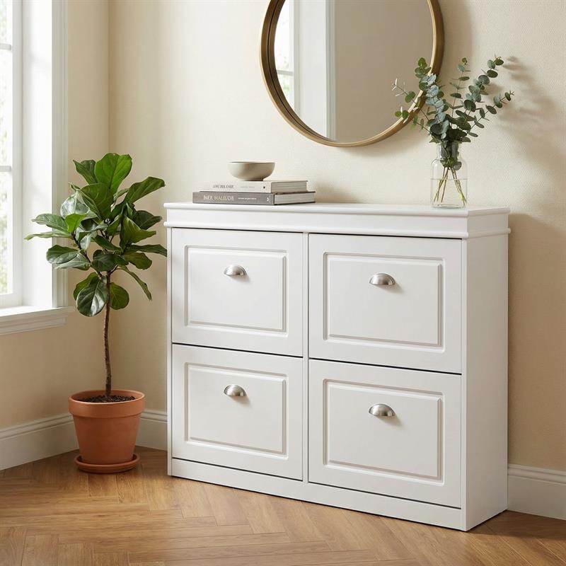 VITTORIA SCARPIERA 4 ANTE BIANCA 105X24X82 CM