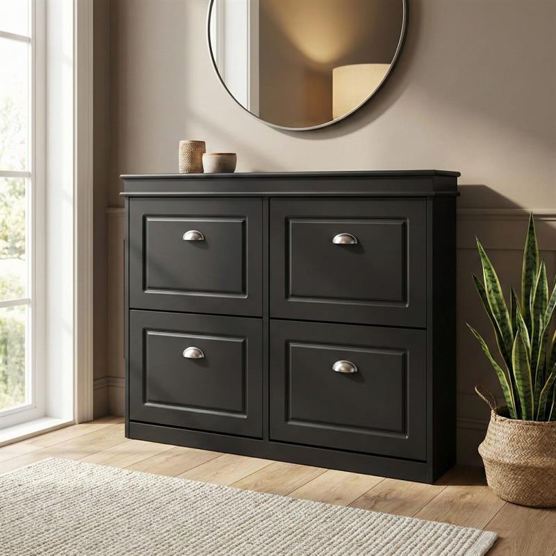 VITTORIA SCARPIERA 4 ANTE GRIGIA 105X24X82 CM