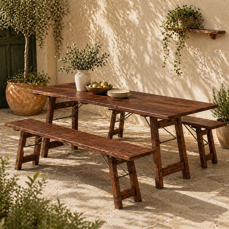 Panca da giardino pieghevole in legno di acacia 220 cm - Beer