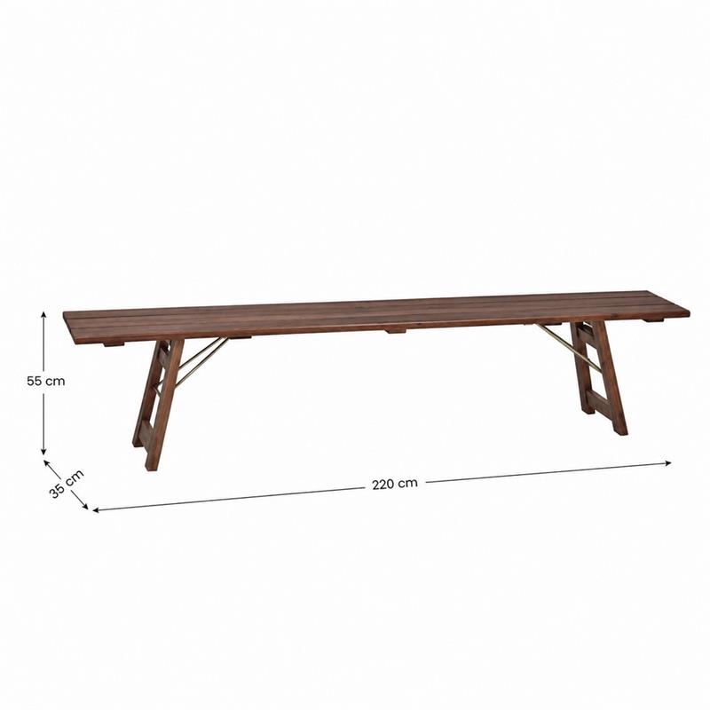 Panca da giardino pieghevole in legno di acacia 220 cm - Beer