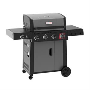 Barbecue a gas con 4 bruciatori e fornello laterale Bully Acciaio