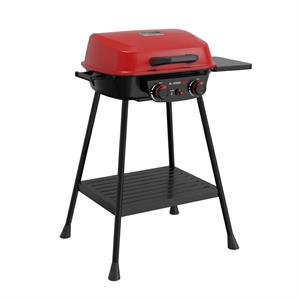 Barbecue a gas con 2 bruciatori e coperchio rosso Pop Acciaio