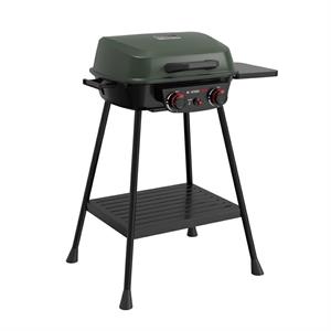 Barbecue a gas con 2 bruciatori e coperchio verde Pop Acciaio