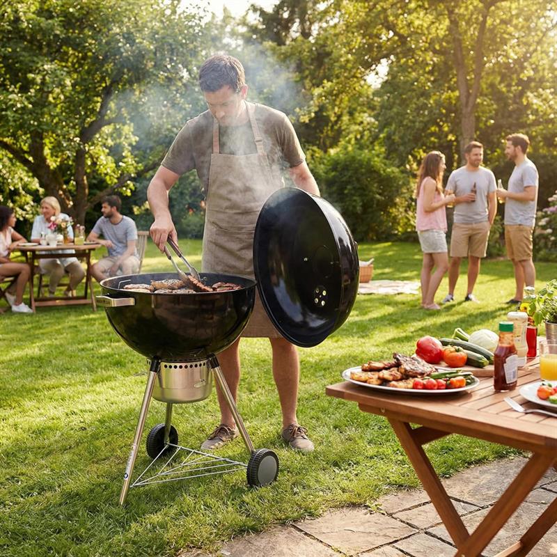 Barbecue a carbonella sferico Ketty 57 con griglia cromata Acciaio