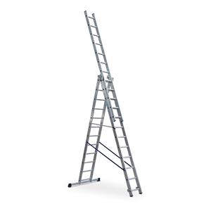 Scala tripla  in alluminio professionale 3x13  con base stabilizzatrice