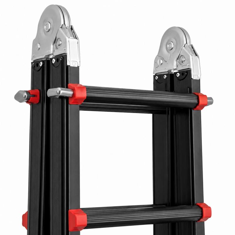 Scala telescopica multifunzione 5+5 pioli nera portata 150 kg