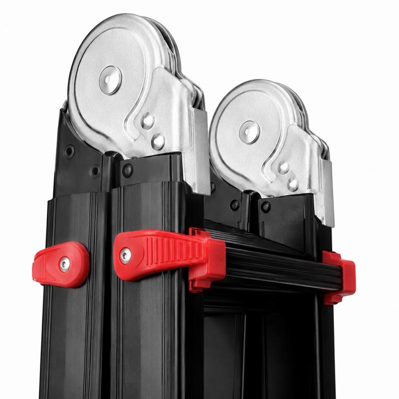 Scala telescopica multifunzione 6+6 pioli nera portata 150 kg