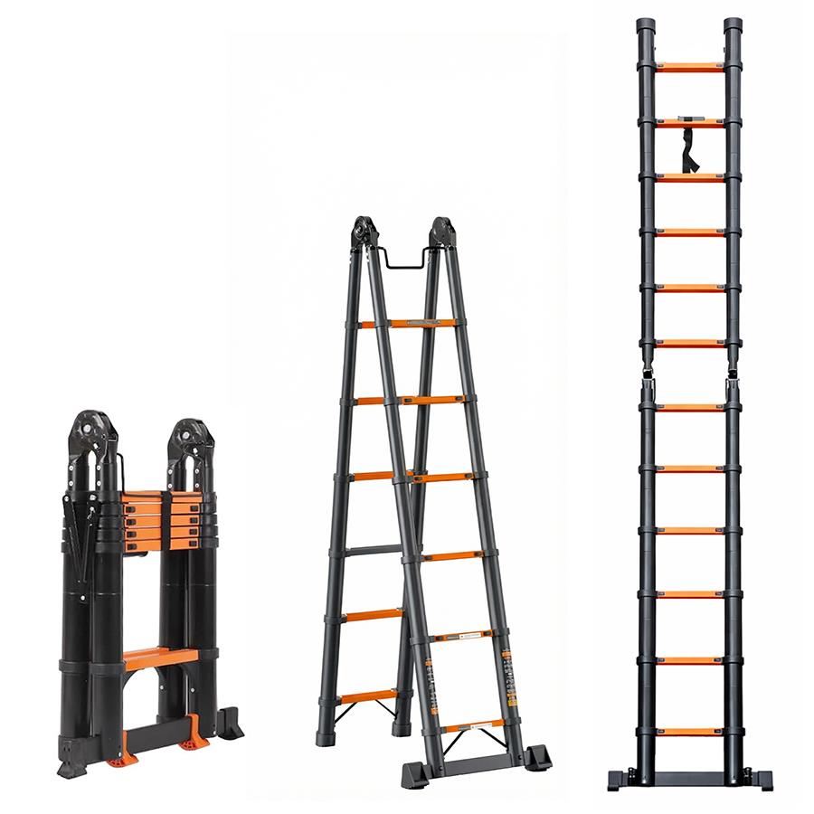 SCALA TELESCOPICA DOPPIA 4.8M BLACK