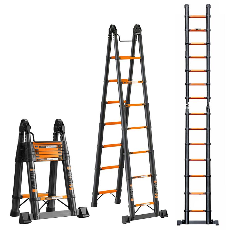 SCALA TELESCOPICA DOPPIA 5.6M BLACK