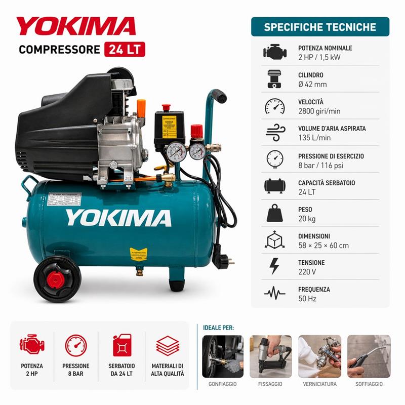 YOKIMA COMPRESSORE 24L