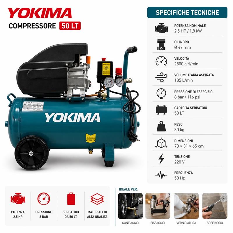 YOKIMA COMPRESSORE 50L