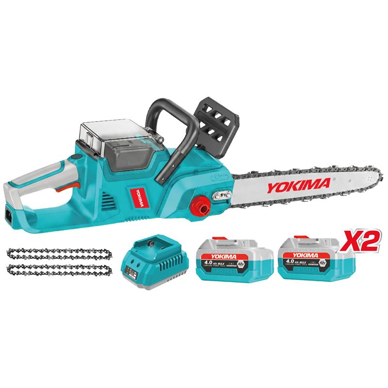 MOTOSEGA A BATTERIA 42V BRUSHLESS 2 BATTERIE 4AH LAMA 406 MM