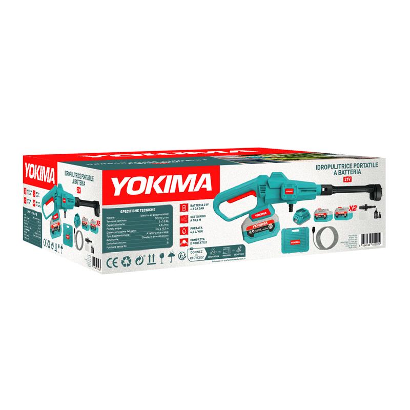 IDROPULITRICE A BATTERIA 21 V CON 2 BATTERIE 3AH