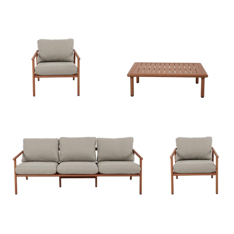 NAYARA SET ALLUMINIO EFFETTO LEGNO 5 POSTI BEIGE