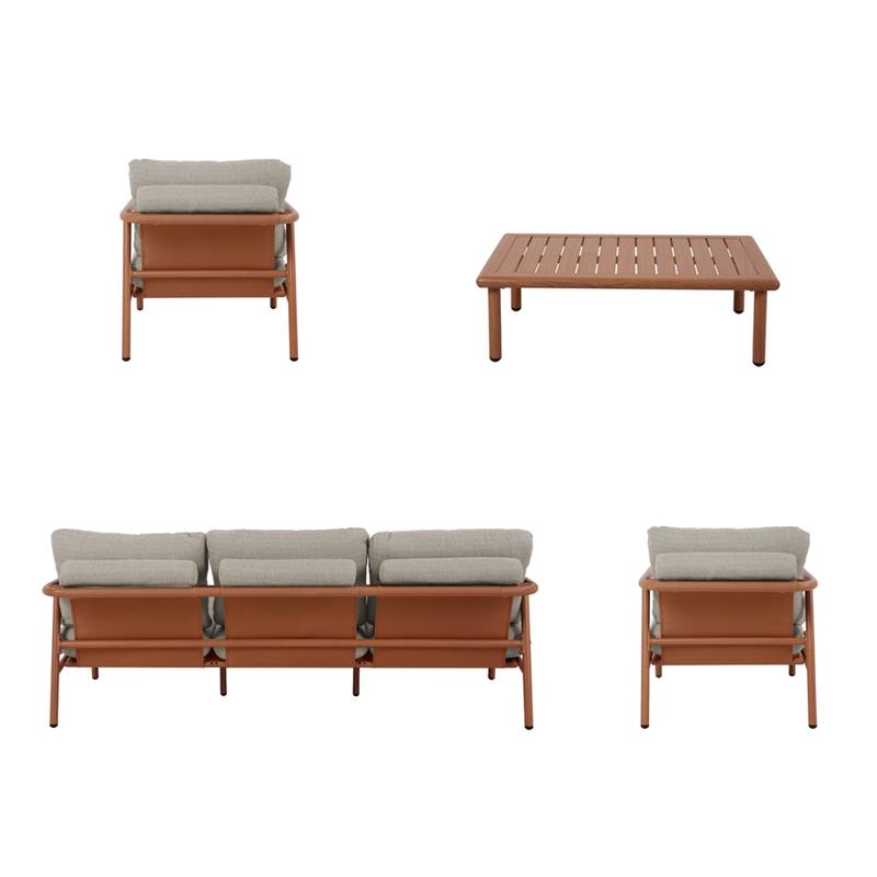 NAYARA SET ALLUMINIO EFFETTO LEGNO 5 POSTI BEIGE