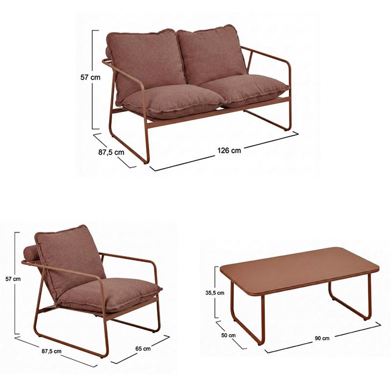 ESSENTIA SET METALLO 4 POSTI MOCHA MOUSSE
