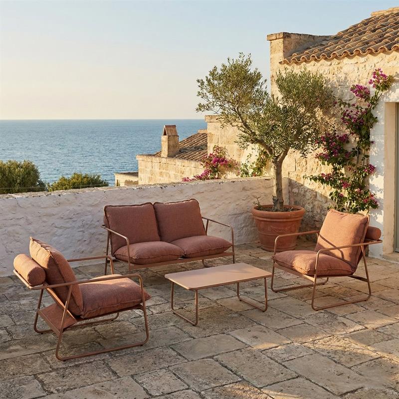 ESSENTIA SET METALLO 4 POSTI MOCHA MOUSSE