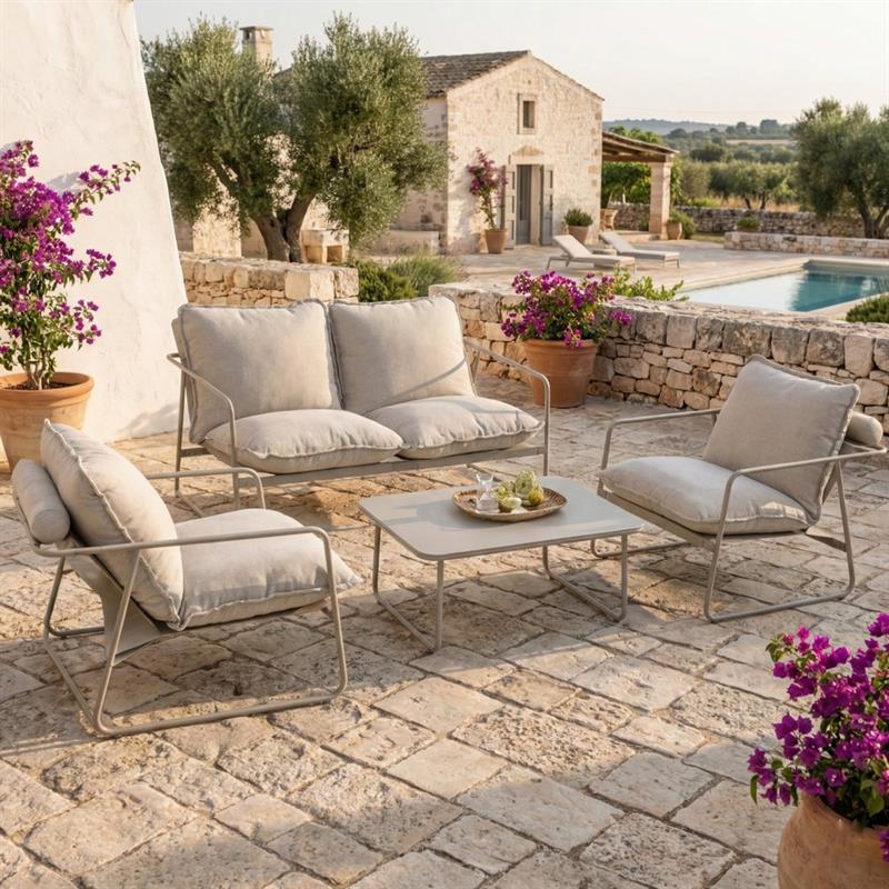 ESSENTIA SET METALLO 4 POSTI BIANCO