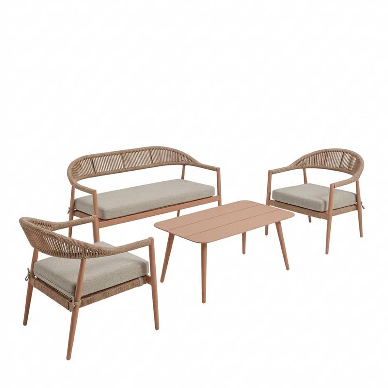 SATORI SET ALLUMINIO 4 POSTI MOCHA MOUSSE