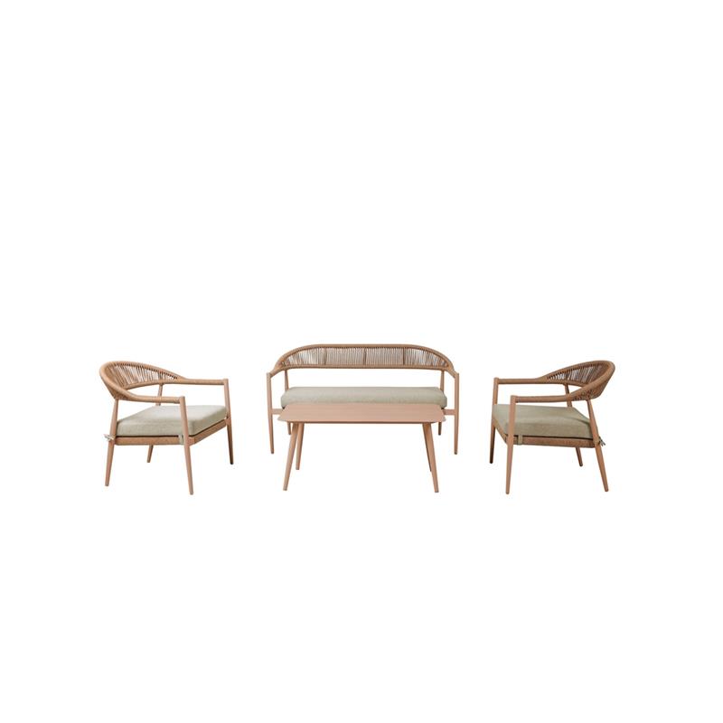 SATORI SET ALLUMINIO 4 POSTI MOCHA MOUSSE