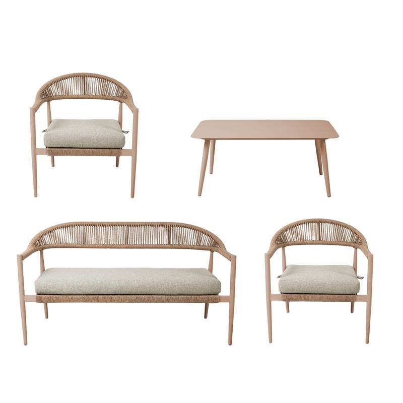 SATORI SET ALLUMINIO 4 POSTI MOCHA MOUSSE