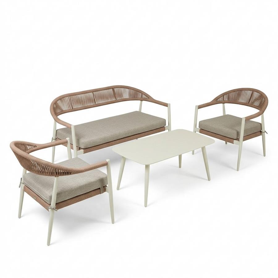 SATORI SET ALLUMINIO 4 POSTI BIANCO