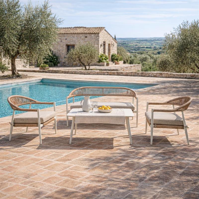 SATORI SET ALLUMINIO 4 POSTI BIANCO
