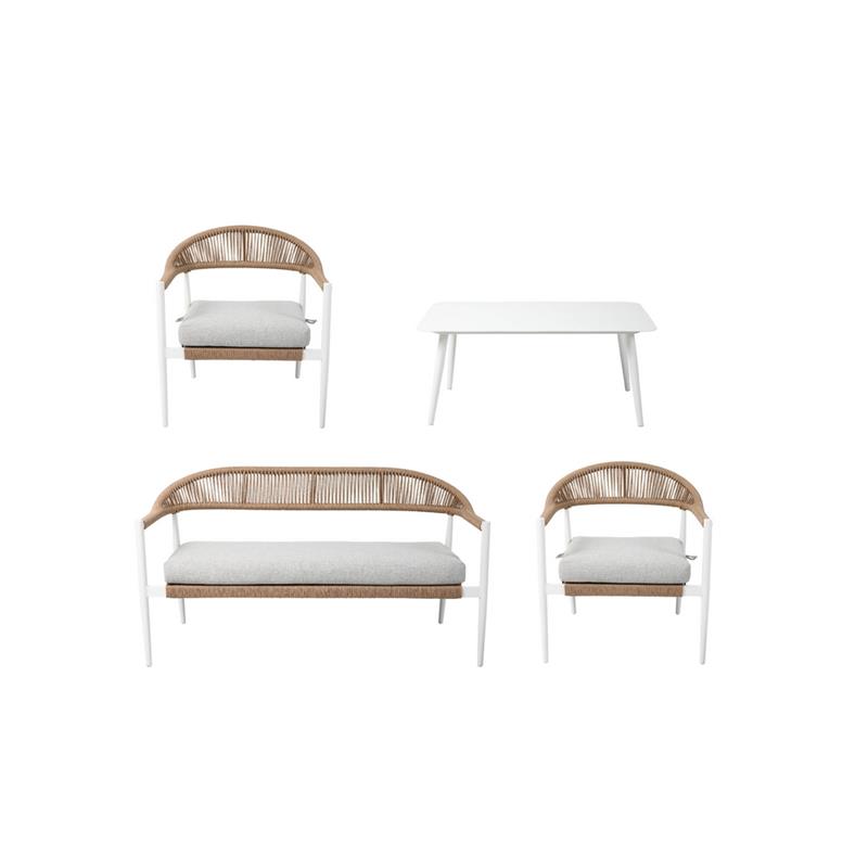 SATORI SET ALLUMINIO 4 POSTI BIANCO
