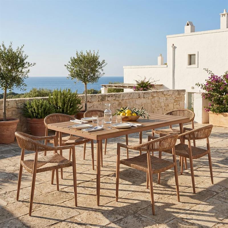 SATORI TAVOLO ALLUMINIO MOCHA MOUSSE TOP POLYWOOD