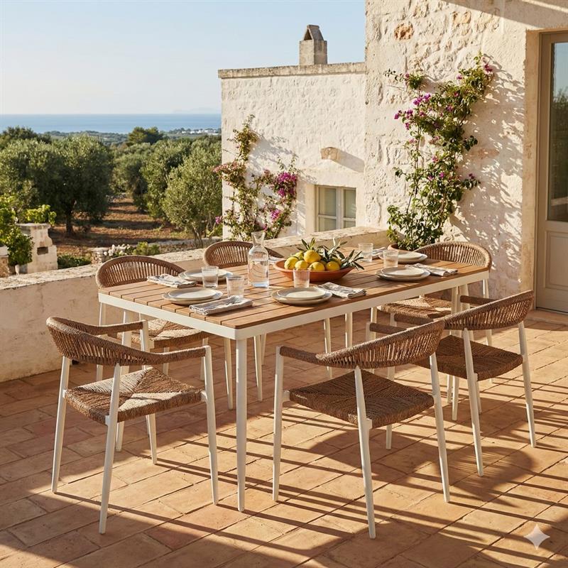 SATORI TAVOLO ALLUMINIO BIANCO TOP POLYWOOD