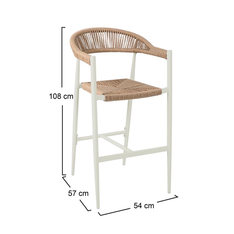 SATORI SGABELLO ALLUMINIO BIANCO