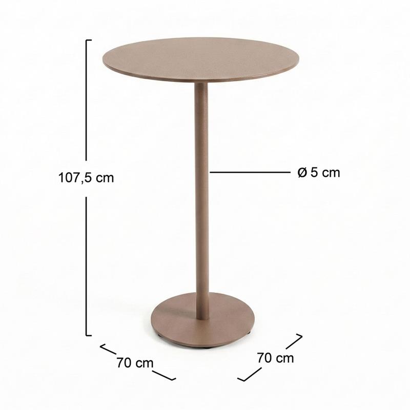 SATORI TAVOLO ALLUMINIO ALTO TONDO MOCHA MOUSSE