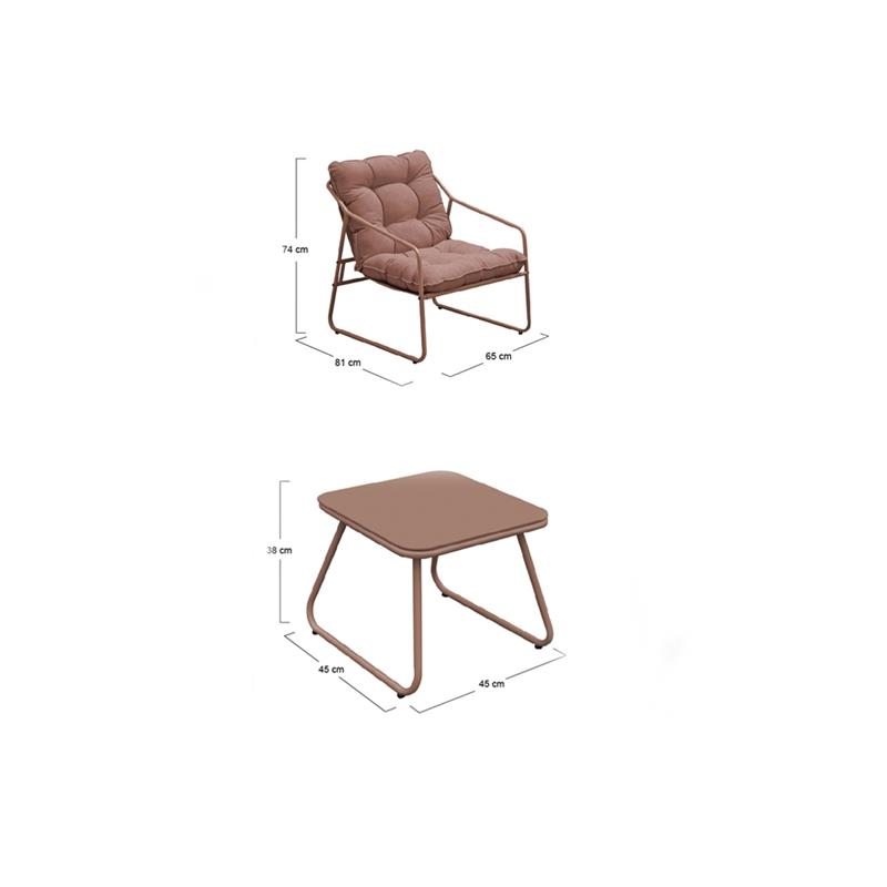 ESSENTIA SET METALLO 2 POSTI MOCHA MOUSSE