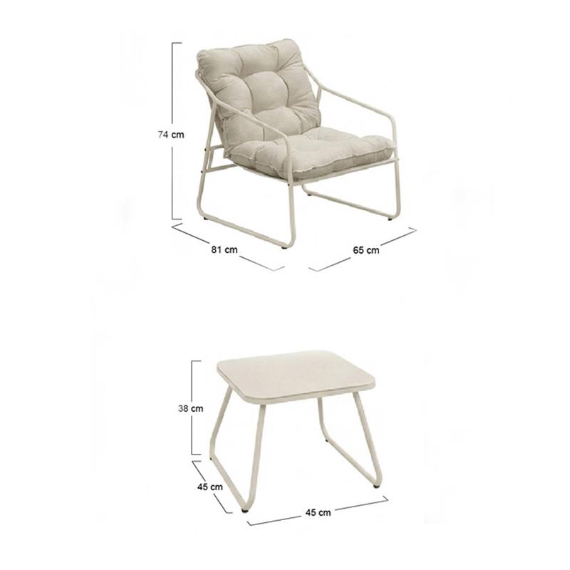 ESSENTIA SET METALLO 2 POSTI BIANCO