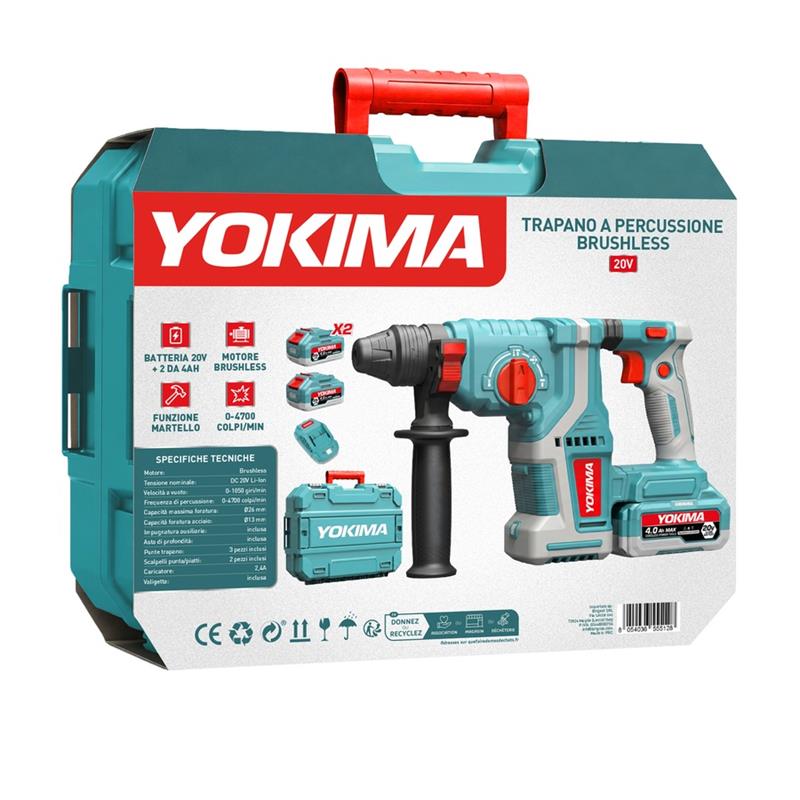 YOKIMA TRAPANO A PERCUSSIONE 20V BRUSHLESS