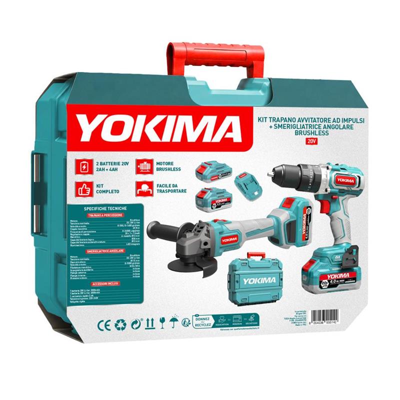 YOKIMA KIT TRAPANO + SMERIGLIATRICE + 2 BATT