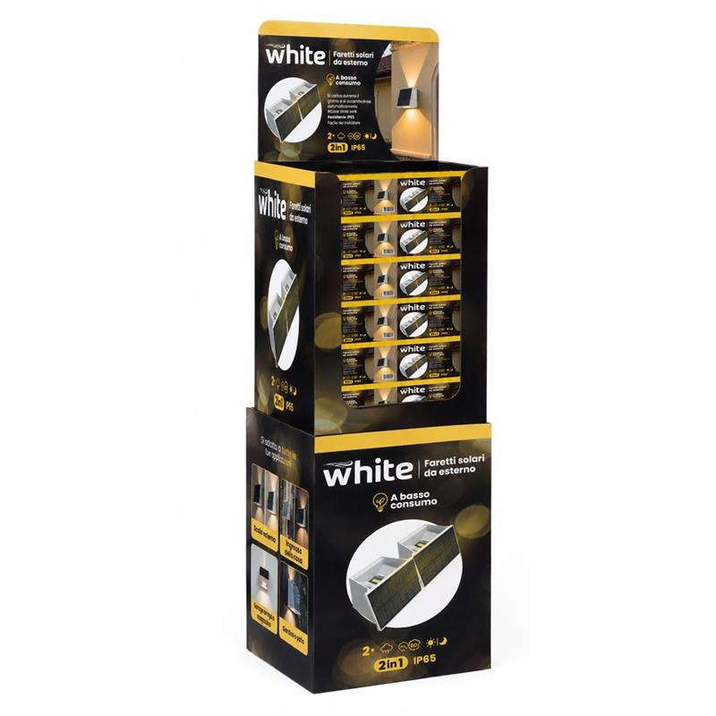 APPLIQUE LED SOLARE BIDIREZIONALE BIANCA
