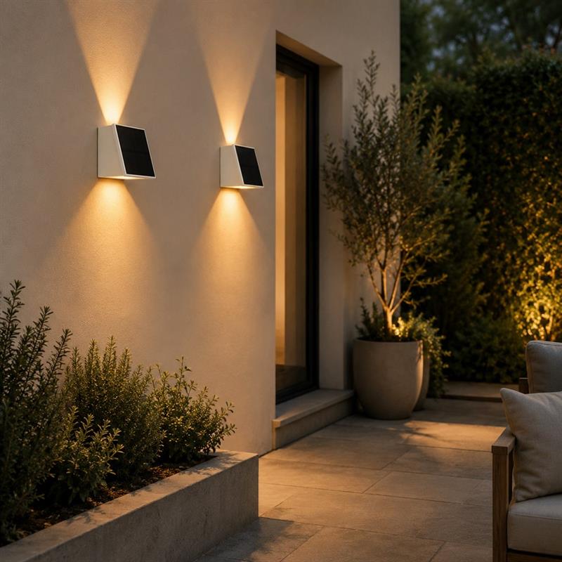 APPLIQUE LED SOLARE BIDIREZIONALE BIANCA