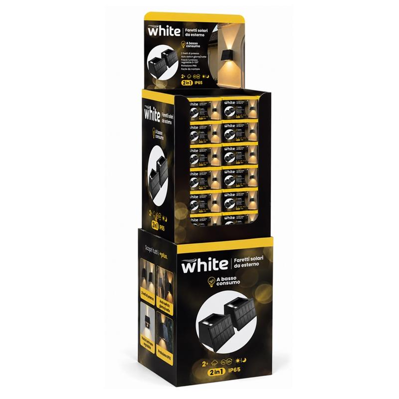 APPLIQUE LED SOLARE BIDIREZIONALE NERA
