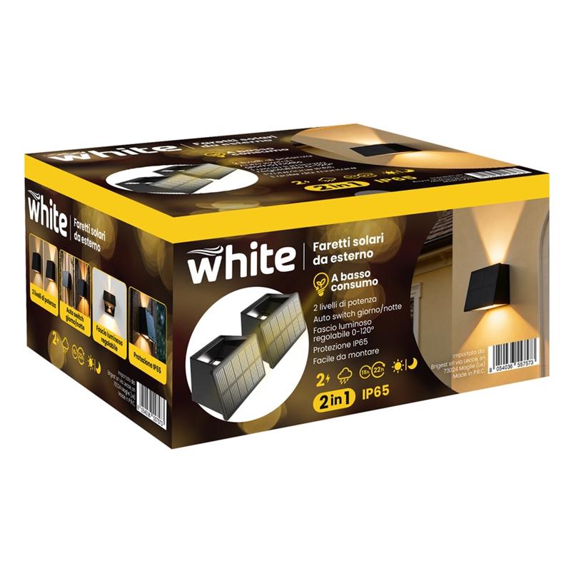 APPLIQUE LED SOLARE BIDIREZIONALE NERA