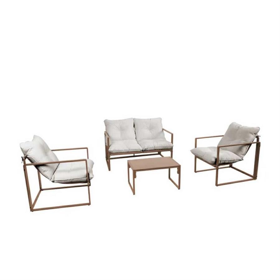 SQUARED SET METALLO 4 POSTI MOCHA MOUSSE