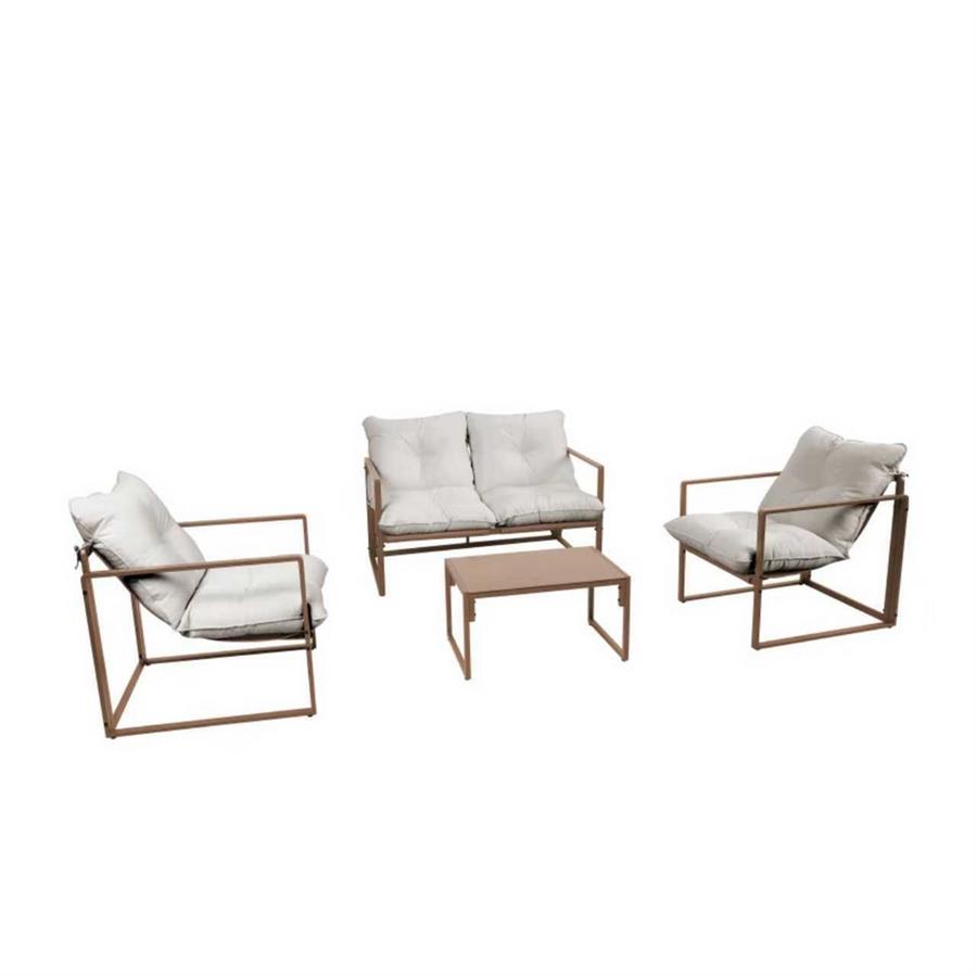 SQUARED SET METALLO 4 POSTI MOCHA MOUSSE