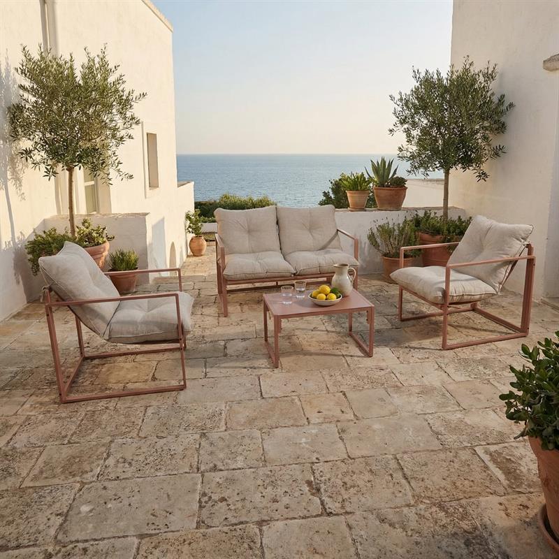 SQUARED SET METALLO 4 POSTI MOCHA MOUSSE