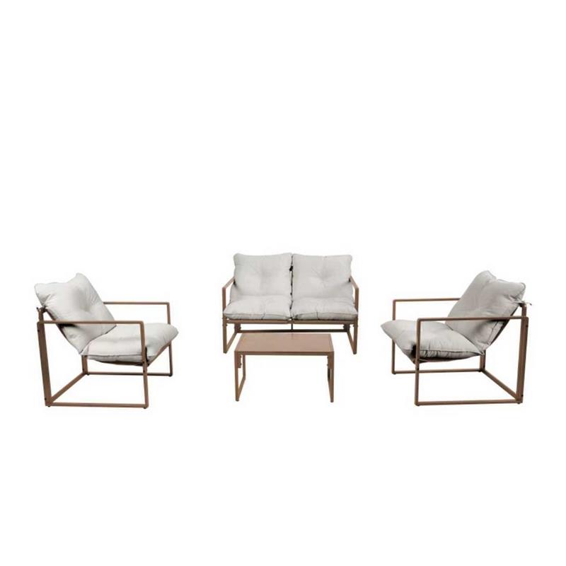 SQUARED SET METALLO 4 POSTI MOCHA MOUSSE