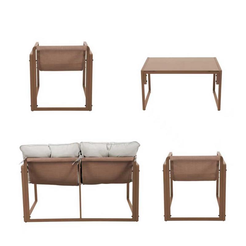 SQUARED SET METALLO 4 POSTI MOCHA MOUSSE