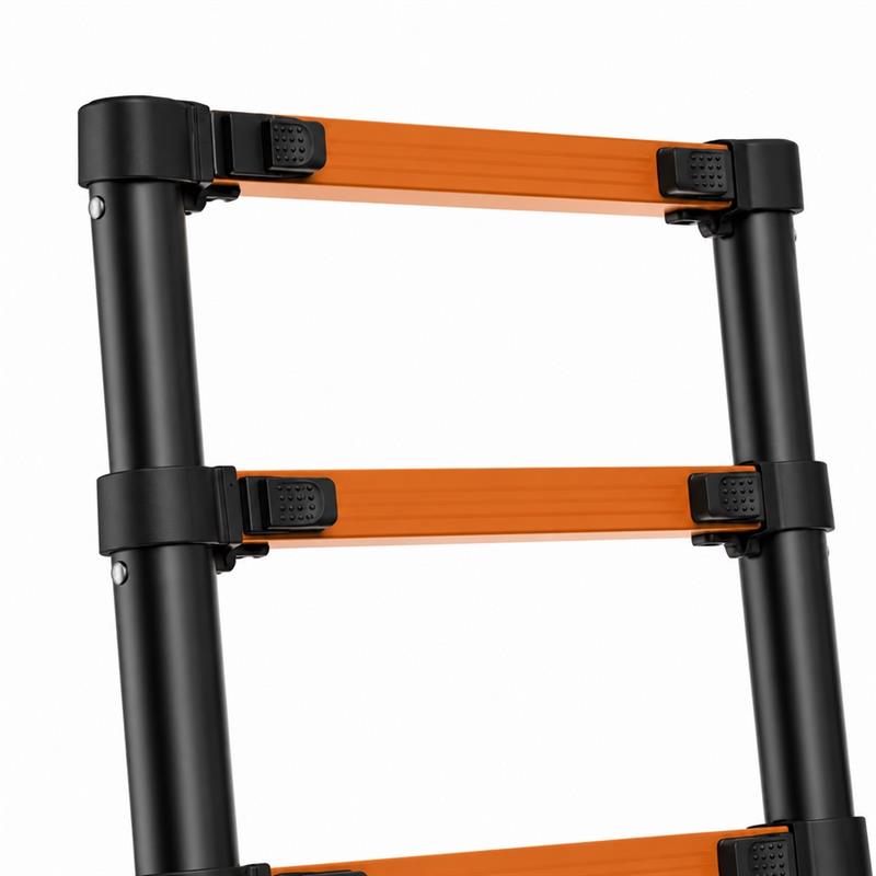 Scala telescopica singola nera in alluminio 5 m portata 150 kg