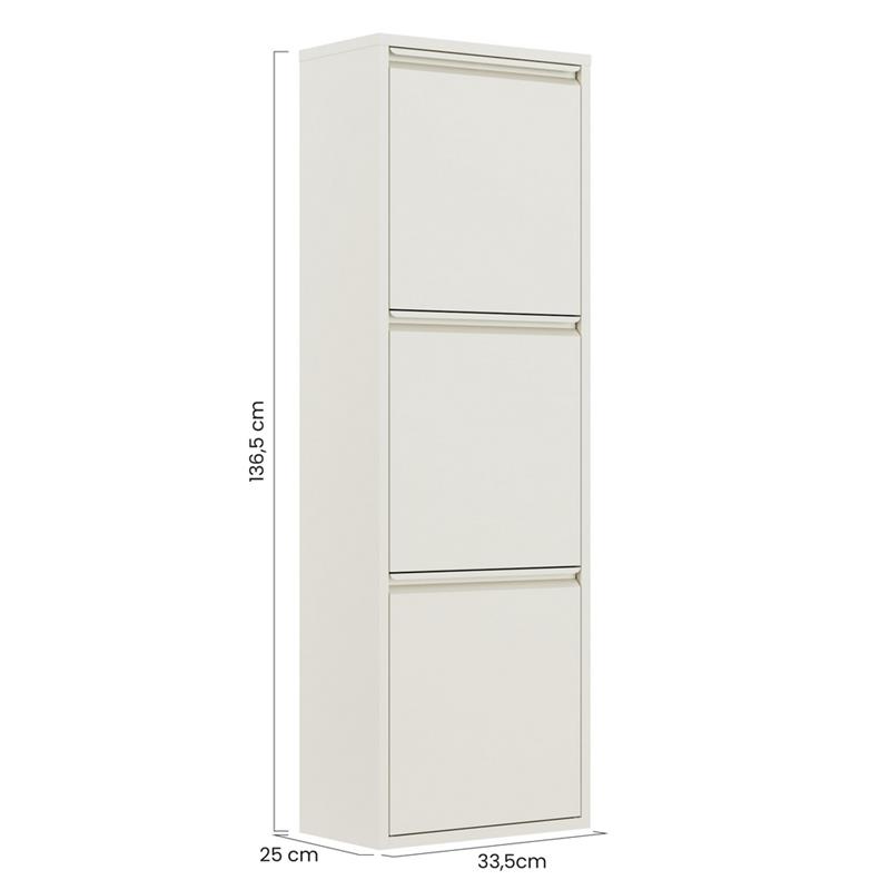 PATTY 3 BIDONI BIANCO 33X25X136 CM