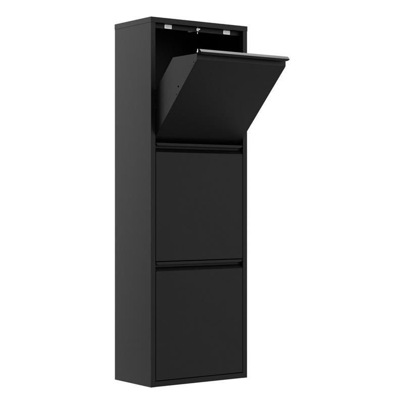 PATTY 3 BIDONI NERO 33X25X136 CM
