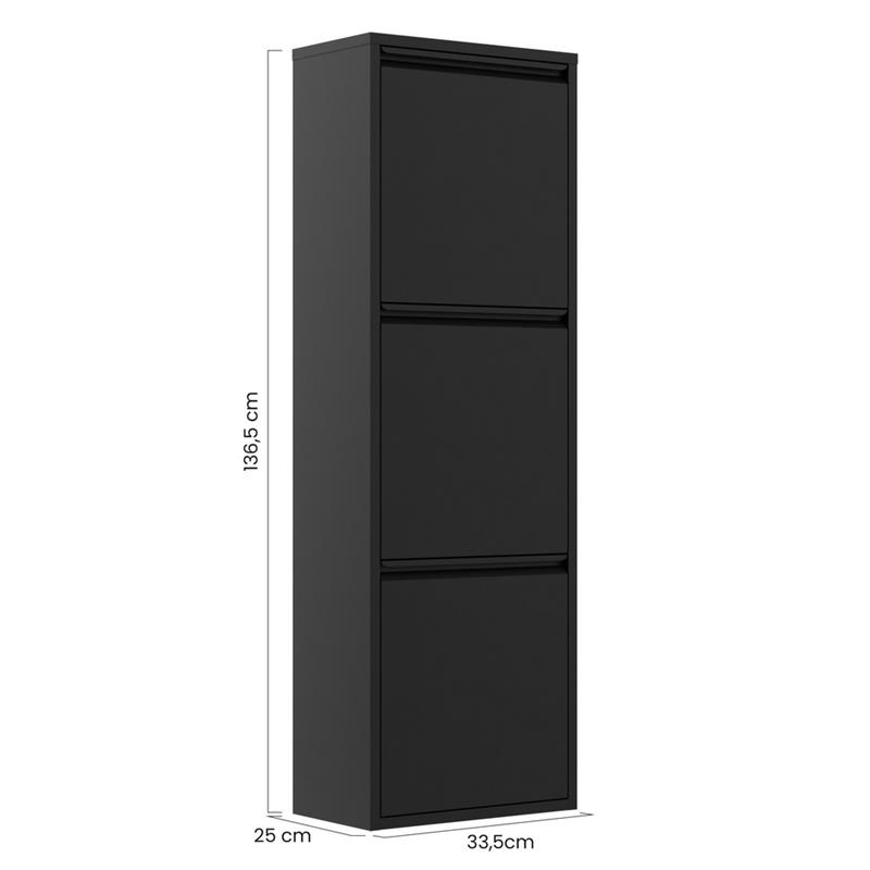 PATTY 3 BIDONI NERO 33X25X136 CM