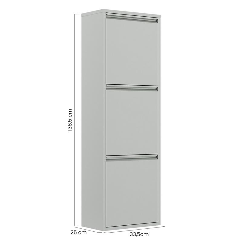 PATTY 3 BIDONI GRIGIO 33X25X136 CM